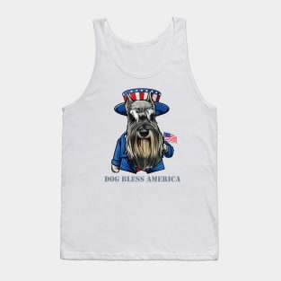 Miniature Schnauzer Dog Bless America Tank Top